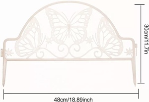 Weather Proof <b>Plastic</b> Vintage White Garden Edging Landscape Border Picket Fences for Decorative - Product Image 5