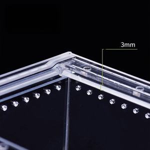 Mini-<span class=keywords><strong>Terrarium</strong></span> für Reptilien aus Acryl, transparentes Habitat mit Verriegelung, geeignet für Vogelspinnen, Asseln, Schaben und Wirbellose - Product Image 3