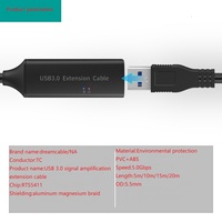 Cable de extensión usb 3,0, alta calidad, color negro, 5m, con IC RTS5411