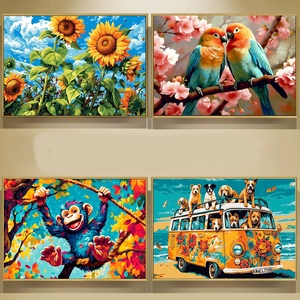 Sáng Tạo Tường Nghệ Thuật Trang Trí Nội Thất Người Lớn Trẻ Em Màu Vẽ Trên Vải Handpainted Dầu Trang Trí Bức Tranh Tự Làm Tranh Bằng Số - Product Image 2