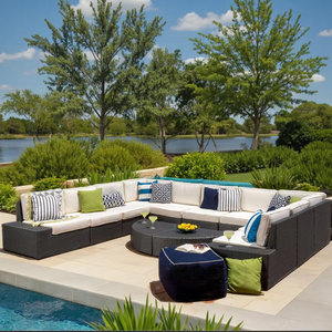 Vente en gros d'ensemble de canapés de <span class=keywords><strong>jardin</strong></span> en rotin et rotin personnalisés, café d'extérieur, meubles de restaurant, chaises comprises - Product Image 3