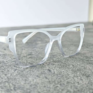 Monturas de Gafas Transparentes de Acetato, Montura Completa, Forma de Ojo de Gato, para Uso Diario en Adultos - Product Image 1