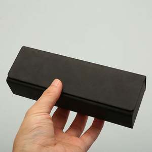 Étui à lunettes portable anti-extrusion en cuir PU avec logo personnalisé, étui de rangement rigide pliable pour lunettes de soleil, vente en gros - Product Image 4