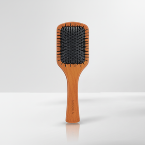 Missha compatto ovale in legno cuscino spazzola per capelli medio stile ionico Logo personalizzato caratteristiche Laser di bambù per le estensioni dei capelli del salone - Product Image 1