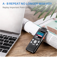 Enregistreur vocal numérique USB rechargeable 8 Go avec double microphone et réduction intelligente du bruit