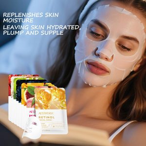 Masque <span class=keywords><strong>Visage</strong></span> Hydratant et Nourrissant en Feuille pour Voyage aux extraits de Fraise, Huile d'Olive, Mangue, Myrtille, Mûre, Riz, Raisin et Pêche - Product Image 5