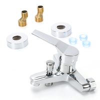Robinet de salle de bain mural monocommande en chrome pour eau chaude et froide, mitigeur de douche en zinc avec jets doux et pluie, idéal pour les hôtels