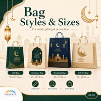 Sacs en papier Eid Mubarak en gros, emballages recyclables personnalisés avec logo pour boulangeries et confiseries, usine OEM, faible MOQ
