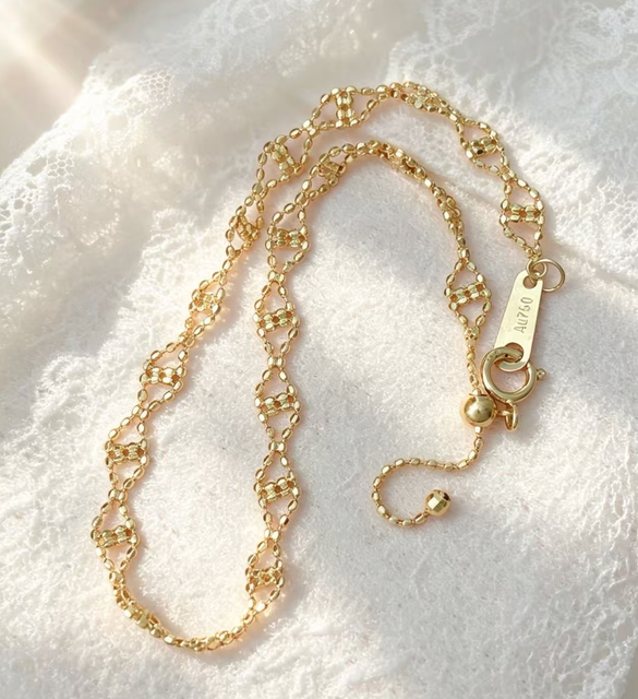 18K Real Gold Bracelet Au750 Delicate Hollow Lace Wave Scalloped Link Fine Jewelry for Women Wholesale High-End Wedding Gift