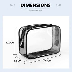 Trousse de Toilette de Voyage Transparente et Colorée, Sac Cosmétique Étanche en PVC Format Quart, Organisateur de Maquillage pour Femmes - Product Image 2