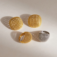 Anillo de malla hueca con baño de oro de 18 quilates de lujo, acabado radiante, el más valorado, para el Día de San Valentín, estilo romántico para una cita nocturna