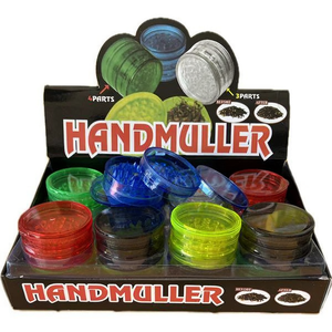 Handmuller <b>Herb</b> <b>Grinder</b> 4 Part Plastic With Lid For Smoking Accessories - Product Image 2