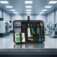 Kit d'outils réseau informatique OEM Sevenfloor RJ45/12/11, pince à sertir, dénudeur et testeur de câbles LAN, garantie 3 ans, en carbone