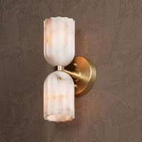 Lampe murale TULUM en albâtre de style rétro français, lampe de luxe antique pour salon, couloir, chambre à coucher, lampe d'ambiance de chevet