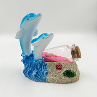 Souvenirs touristiques créatifs Bouteilles à la dérive Statuette de dauphin Logos personnalisés Sculptures de dauphins en résine artisanale