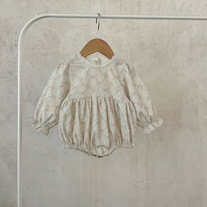 Ins 새로운 아기 점프 수트 봄과 가을 면화 코듀로이 인쇄 레이스 아기 장난 꾸러기 점프 수트 - Product Image 5