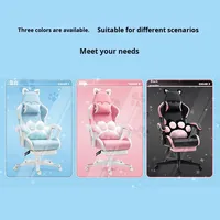 Chaise de Gaming Personnalisée en Cuir Rembourrée Éponge, Inclinable et Pivotante, pour Maison, Dortoir, D955Girl, Femme, Streaming en Direct, Moderne