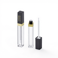 Conteneur de rouge à lèvres personnalisé Choebe, emballage cosmétique en plastique vide, tube carré pour gloss à lèvres 7 ml, col doré, logo personnalisé OEM/ODM