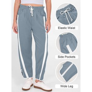 Pantalones Deportivos para Mujer FOXA, Pierna Ancha, Cintura con Cordón, Ligeros, Transpirables, con Franja Lateral, Casuales, con Bolsillos - Product Image 5