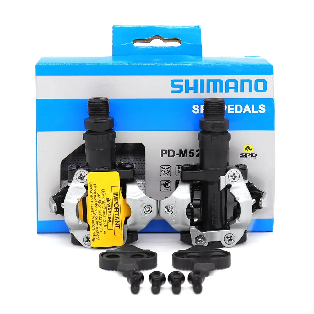 Shimano PD M520 pedal sepeda gunung, pedal sepeda MTB dua sisi mengunci sendiri, bagian sepeda asli