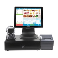 Sistema POS Táctil Todo en Uno GSAN de 15 Pulgadas, Caja Registradora para Soluciones Comerciales de Supermercados