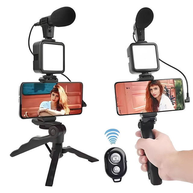 Portable Vlog Podcast Equipment Kit Video Light Live Streaming Equipment Universal Video Making Kit