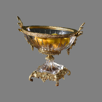 Cristal européen et américain avec assiette de fruits extra large en laiton avec motif ne se décolore pas Décoration d'hôtel haut de gamme