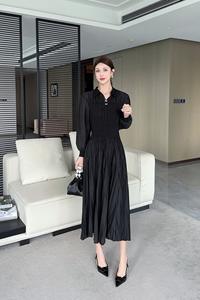 Custom Length Miyake plissettato <span class=keywords><strong>abiti</strong></span> da donna <span class=keywords><strong>su</strong></span> <span class=keywords><strong>misura</strong></span> con colletto con maniche a frange tinta unita ampio abito da ufficio casual - Product Image 2