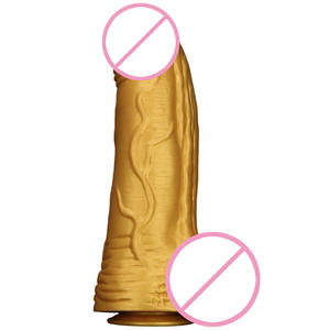Dildo Gigante de Silicona Suave Dorado, Falo Artificial Impermeable de Diámetro Extremadamente Grande, Masajeador Corporal para Uso Femenino - Product Image 1