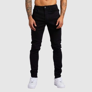 E0105TA07 Jeans negros lavados estilo personalizado de <span class=keywords><strong>la</strong></span> <span class=keywords><strong>calle</strong></span> alta de gran tamaño para los hombres - Product Image 2