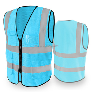 Áo phản quang đỏ cao cấp ANSI Class 2, chất liệu lưới thoáng khí, có băng phản quang, in logo tùy chỉnh, dành cho người lớn làm việc xây dựng - Product Image 5