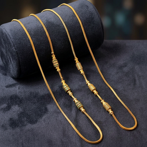 Colliers chaîne Mopu en or micronisé 14K 18K 24K en gros, chaînes en laiton, colliers chaînes tendance, bijoux en pierres CZ plaqués or 24K. - Product Image 4