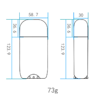 Contenant vide ovale en plastique PP de 73g pour déodorant en stick, shampoing, blush, lotion, rechargeable, à ouverture facile, couleur personnalisée, OEM/ODM