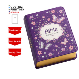 Service personnalisé du fournisseur, couverture en PU avec logo en relief sur mesure, divers motifs, pages imprimées en couleur, <span class=keywords><strong>Bible</strong></span> portugaise - Product Image 1