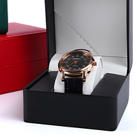 Boîte à montre simple en cuir PU avec logo personnalisé, fabricant de boîtes à montre personnalisées, emballage cadeau pour montre, vente en gros