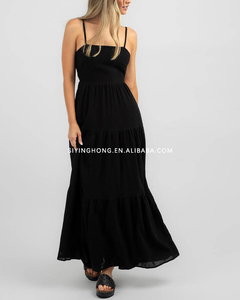 <span class=keywords><strong>Robe</strong></span> longue jupe à plusieurs niveaux décontractée enveloppée à la poitrine et dos ouvert, sans bretelles, sans bretelles, avec épaules dénudées, boutique personnalisée, nouveautés - Product Image 2