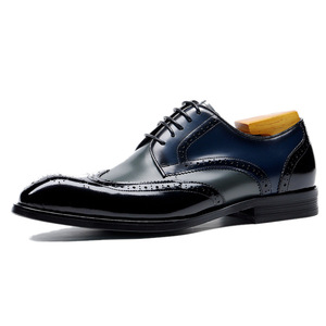 Chaussures pour hommes de haute qualité à bout pointu, à lacets, en cuir imprimé au laser, design tendance, pour les fêtes d'automne, les affaires, les mariages - Product Image 5