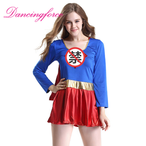 Disfraz de <span class=keywords><strong>Supergirl</strong></span> Tallas S-XXL, Vestido Corto con Capa de Manga Larga, Traje para Actuaciones en Escenario, Disfraz de Halloween para Juego de Roles - Product Image 3