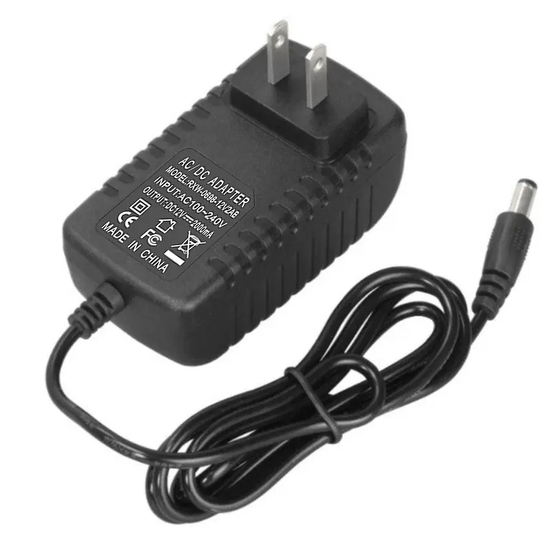 AC DC adapter DC 12V 2A AC100-240V converter adapter charger power supply EU plug black CCTV camera LED string driver