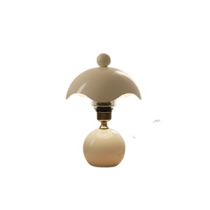 Mushroom Shape Wood <b>Table</b> <b>Lamp</b> Warm White LED 2700K Touch Control <b>Battery</b> <b>Powered</b> Dimmable Minimalist Design for Bedroom Middle - Product Image 2