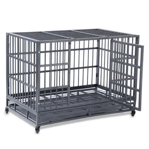 Nouvelle Cage pour chien mondiale fabriquée par un fabricant, Cage pour chien en métal à tube carré, livraison gratuite avec plateau
