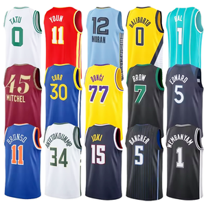 Camiseta sin Mangas Transpirable para Hombre, Bordada, Nueva Temporada 2024 2025, con el Número 5 de Edwards, el 0 de Tatum, el 7 de Brown, el 11 de Brunson, el 77 de <span class=keywords><strong>Doncic</strong></span> y el 5 de Banchero - Product Image 1