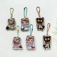 Vente en gros personnalisé Cartoon acrylique époxy breloques figurines d'anime porte-clés en acrylique avec résine
