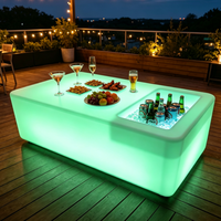 Meubles de bar d'extérieur à LED, télécommande, changement de couleur, étanches, table de fête lumineuse en plastique pour événements en plein air