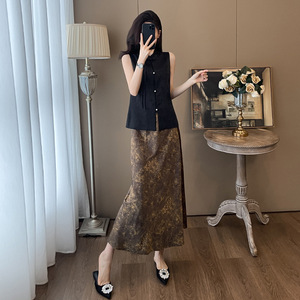 Chinese Style Vest Set Women 2024 Summer Thin Elegant Solid Color Polyester Traditional Clothing - Product Image 2