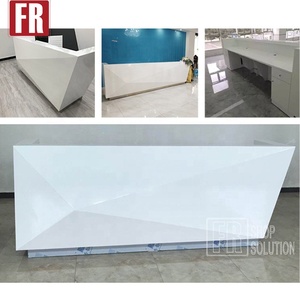 Cong Trắng Sơn Mài Mdf Tiếp Nhận Truy Cập Y Tá Station Tiếp Nhận Đồ Nội Thất Bàn Trước Để Bán - Product Image 6