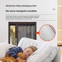 Moustiquaire de sécurité pliante en tissu non tissé à mailles losangées, porte accordéon télescopique invisible, anti-moustiques et anti-rongeurs, pour usage hôtelier moderne