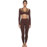 Débardeur moulant pour femme en Spandex/Nylon brossé double face, color-block, anti-transpiration, idéal pour le Yoga et le Pilates