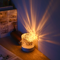 LED USB Rechargeable 16 Couleurs Gradation Tactile Motif d'Eau Décoration Chambre à Coucher Lampe de Table Acrylique Veilleuse