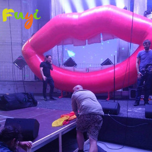 Modelo de Labios Rojos Inflables Gigantes Personalizables para Promoción de Eventos y Decoración de Cabina de DJ - Impermeable, Duradero y Fácil de Instalar - Product Image 1